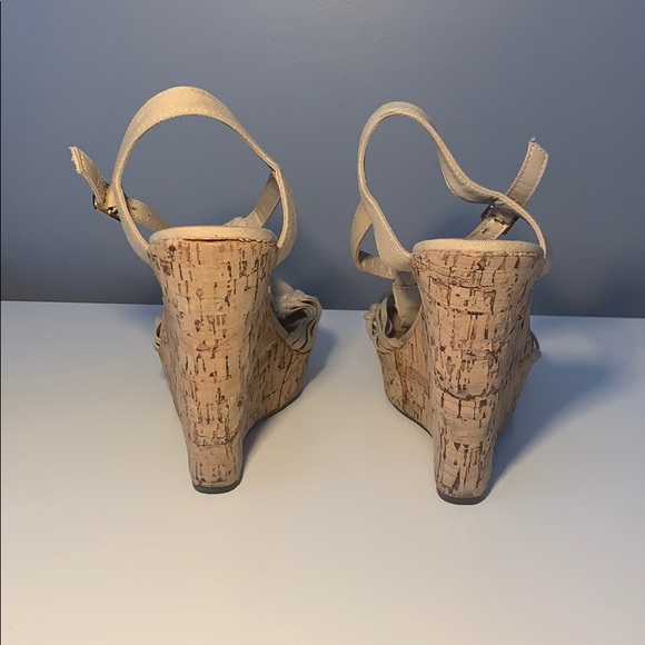 👡 Cute Soda Nude Cork Platform Wedge Pumps Size 7 - Picture 4 of 7